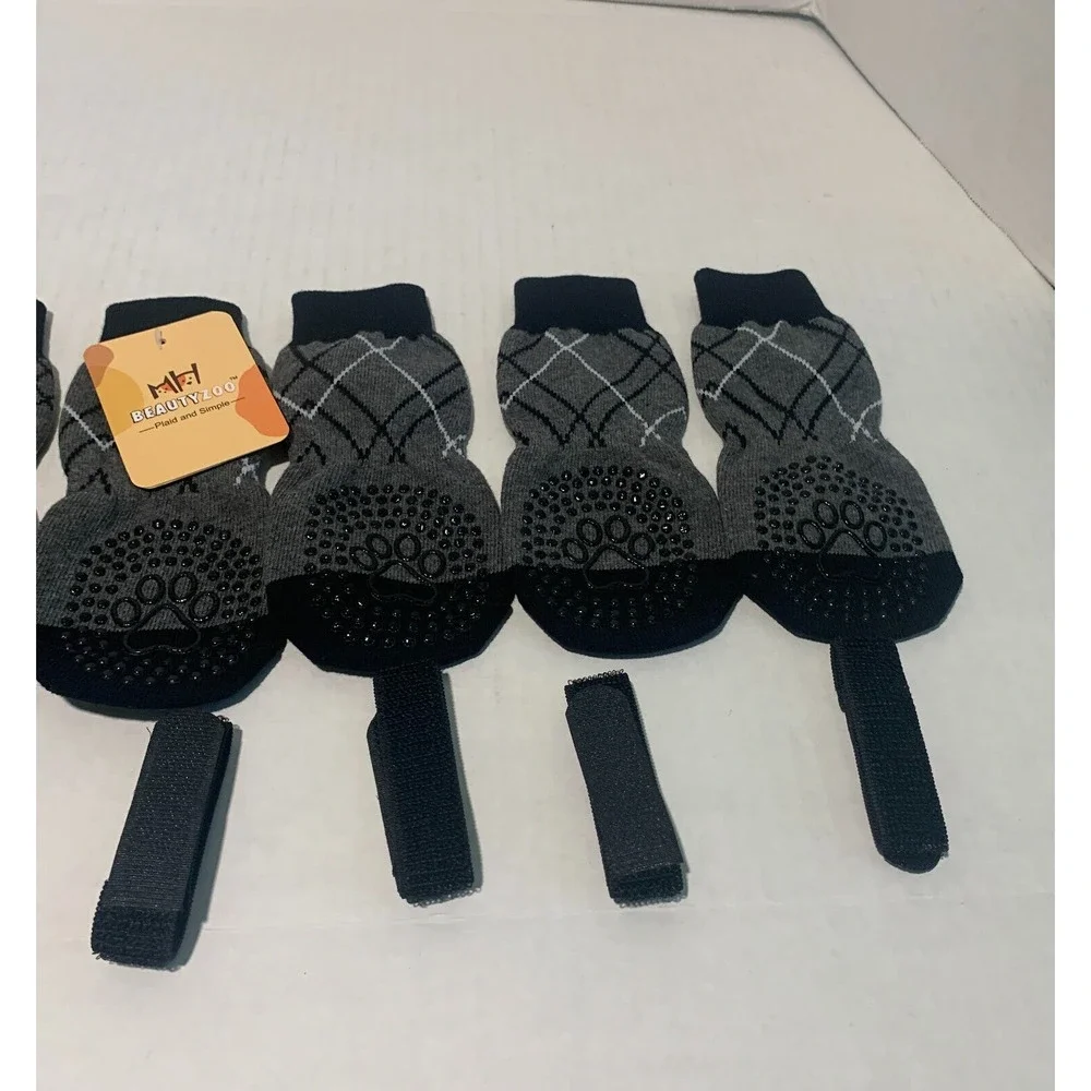 BEAUTYZOO Lot Of 3 Anti-Slip Dog Socks With Grips Traction Control